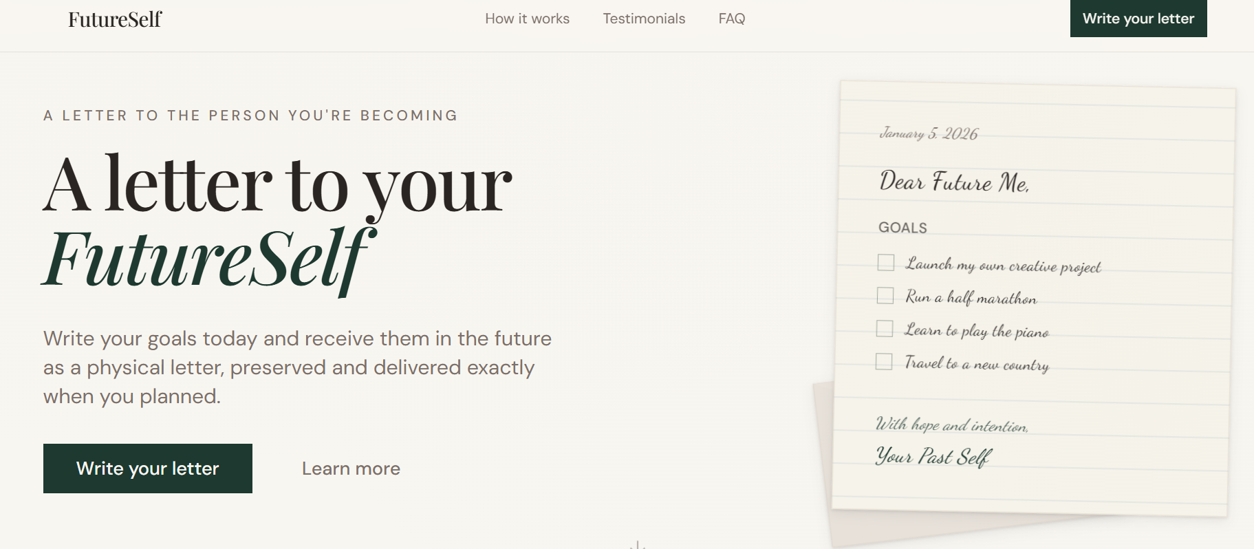 FutureSelf screenshot