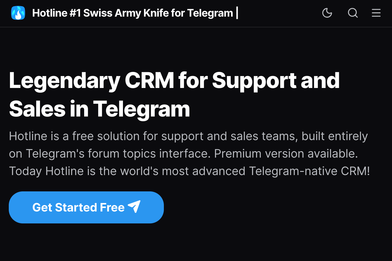 Hotline Telegram CRM screenshot